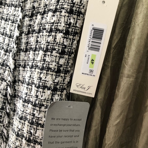 Eliza J Tweed B&W Dress - Picture 6 of 7